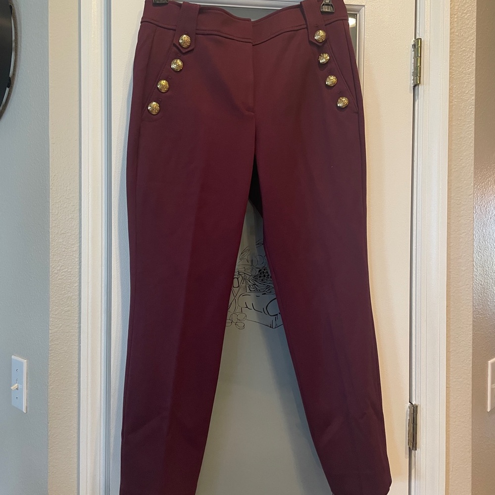 White House Black Market Burgundy Trousers